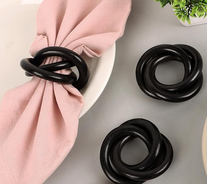 Three Ring Wooden Napkin Rings Set of 12 - Image 5