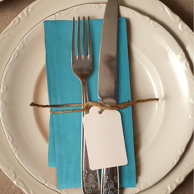 Urban Villa Christmas Dinner Napkins 20’’x20’’ Over Sized Set of 12 Turquise - Image 6