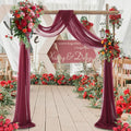 gogoparti Wedding Arch Draping Fabric Burgundy Arch Drapes Sheer Backdrop by Gogoparti