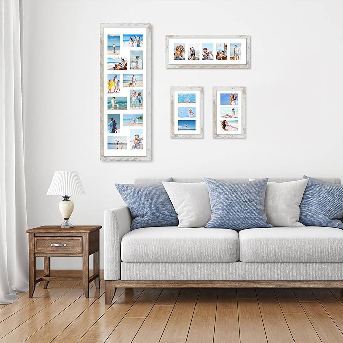 8x24 Picture Frame 2 Pack, Distressed White Wood Frame - Image 5