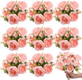 8 Bundles Artificial Peonies Flowers Boho Faux Flowers Arrangements Artificial by Yuxung
