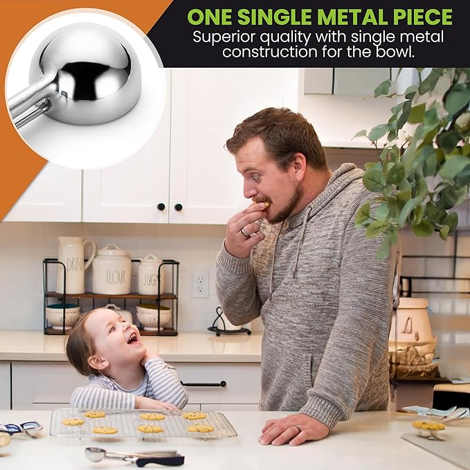 Spring Chef Extra Small Cookie Scoop, Stainless Steel Melon Baller, Baking - Image 6