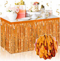 3 Pack Orange Foil Fringe Table Skirts Metallic Tinsel Streamers Garland Banner by LANTIANCHEN