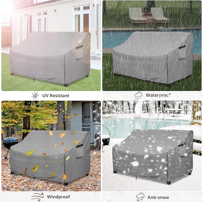 okcool Heavy Duty Patio Sofa Cover, 100% Waterproof 3-Seater Outdoor Sofa Cover - Image 7