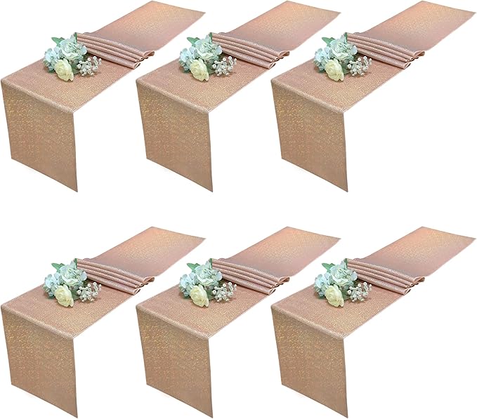 Fitable Sequin Rose Gold Table Runners by Fitable