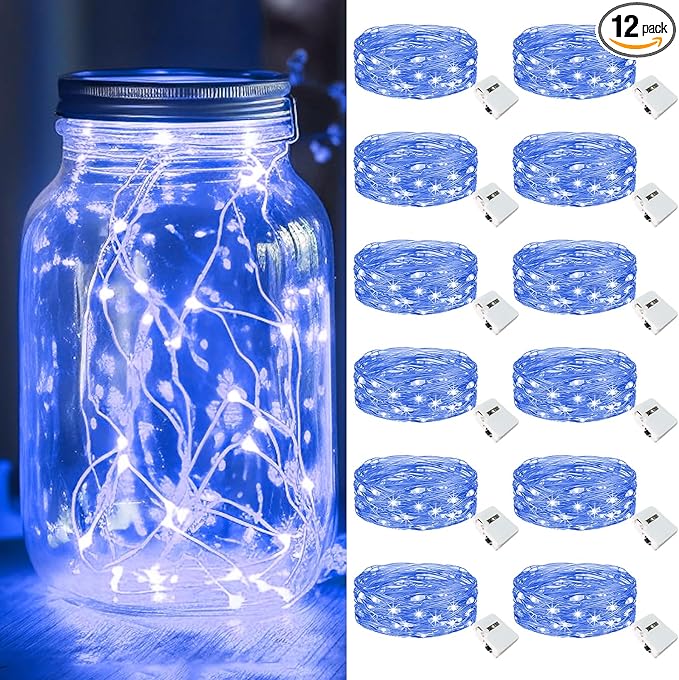 kolpop 12 Pack LED Fairy Lights Battery Operated, Mini Twinkle String Lights by kolpop