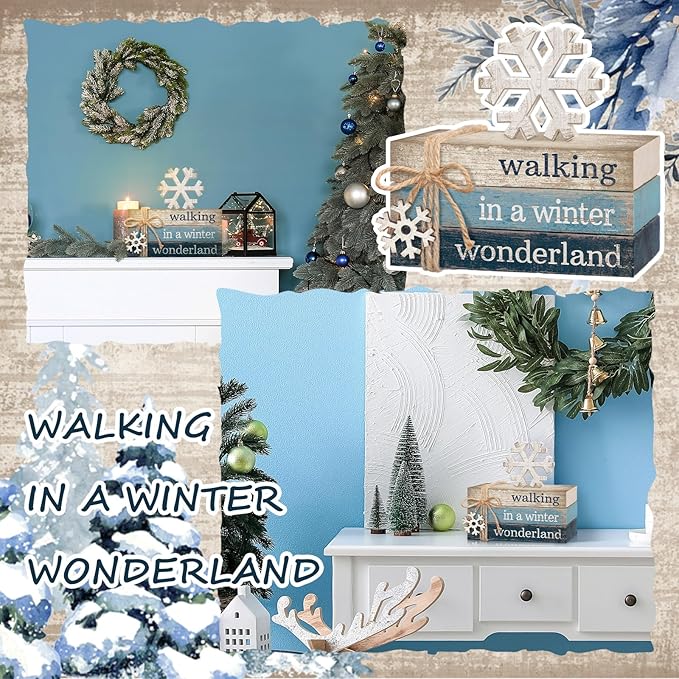4 Pcs Christmas Table Decorations Winter Snowflake Tiered Tray Decorations - Image 6