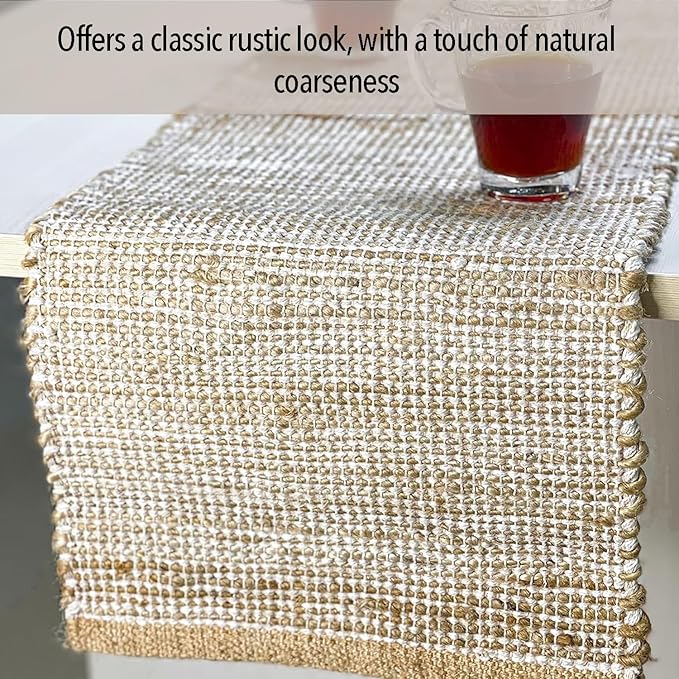 Chardin home Natural Jute Table Runner 13x72 Inch – Vintage Boho Rustic Table - Image 5