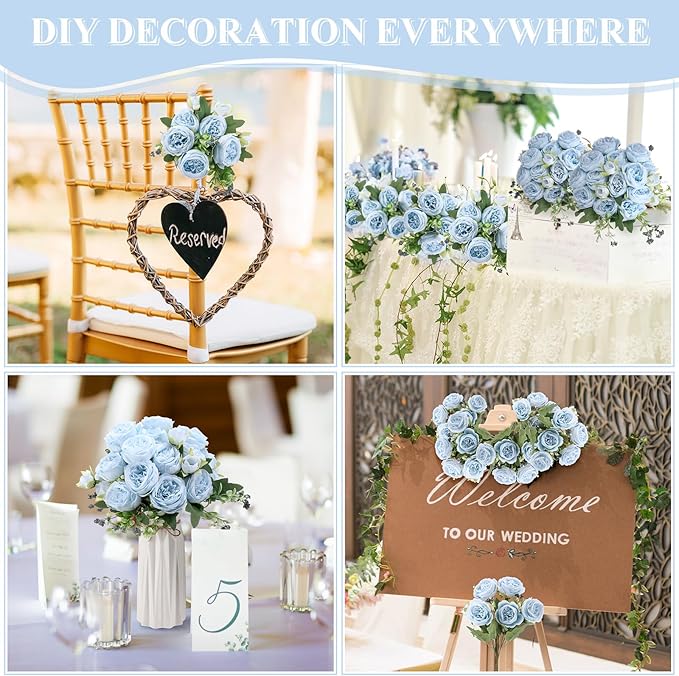 8 Bundles Artificial Peonies Flowers Boho Faux Flowers Arrangements Artificial - Image 3