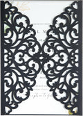 20Pcs Black Laser Cut Invitation Cards by FEIYI