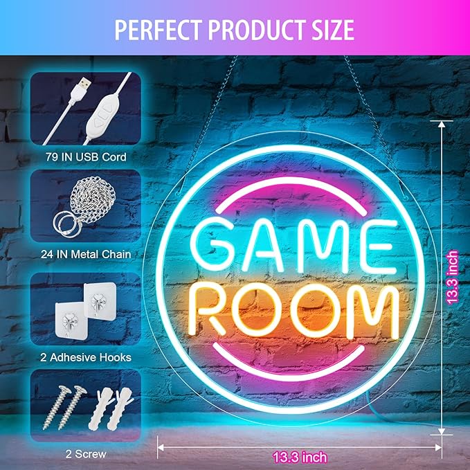 Gamer Neon Sign for Gamer Room Decor, Dimmable Gamer Room Neon Signs for Wall - Image 4
