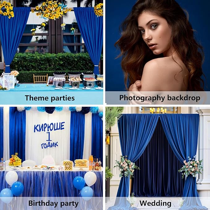 10 x 7 Feet Royal Blue Backdrop Curtain - Image 4