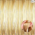 4 Pack Champagne Gold Foil Fringe Curtain Backdrop, 3.28Ft x 8.2Ft Metallic by Unknown