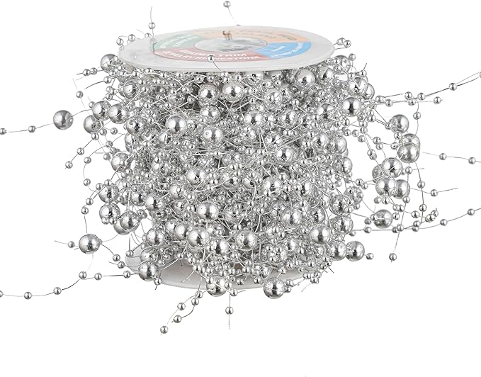 13Feet Pearl String Spool Roll for Floating Candles Faux Pearls Strands Garland - Image 4