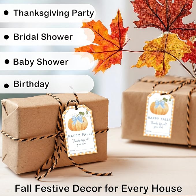 50 Pcs Fall Gift Tags, 2.1"×3.5" Thank You Gift Tags - Image 6