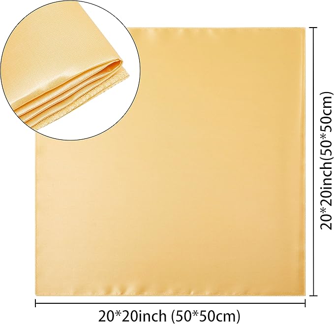 100 Pack Square Satin Dinner Napkins, 20x20 Inches Silky Soft Smooth Table - Image 6