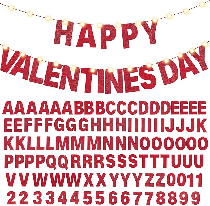 TaoBary 112 Pcs DIY Letter Kit Glitter Customizable Banner Letters Include 107 by TaoBary