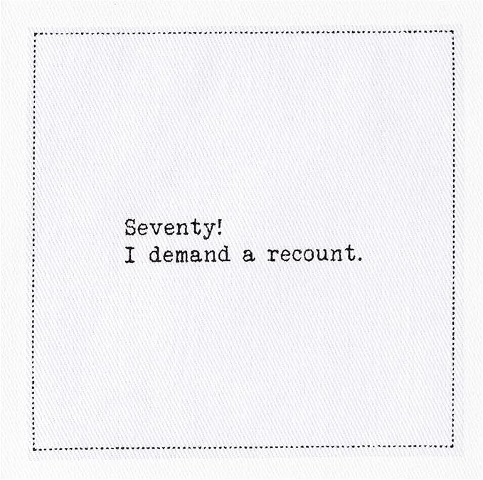 Five Star Napkins 70th Birthday Quotes White Cotton Cocktail Napkins, Beverage - Image 6