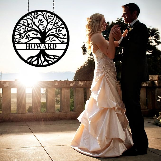 Personalized Wedding Gift for Couple, Custom Tree of Life Metal Wall Art Sign - Image 5
