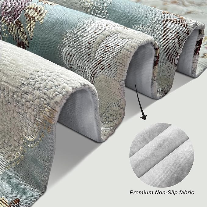 HeMiaor Chenille Luxury Table Runner Jacquard Textured Design - Image 4