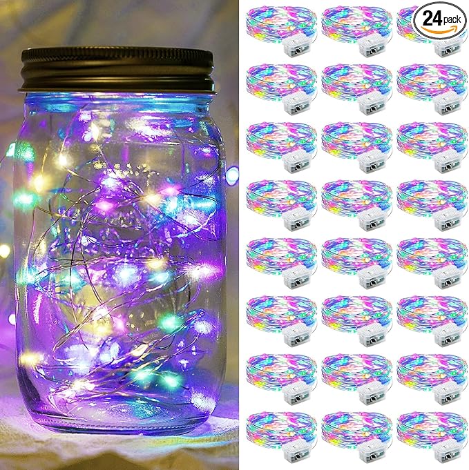 24 Pack Fairy Lights 7Ft 20 LED Twinkle String Lights 3 Modes Battery Operated by chzk
