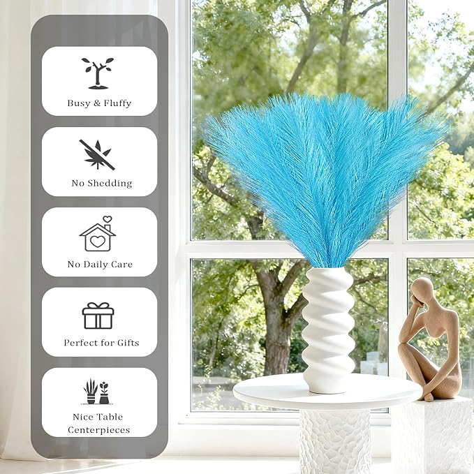 50pcs Faux Pampas Grass, 21.6" Short Artificial Pompous Grass Branches - Image 5