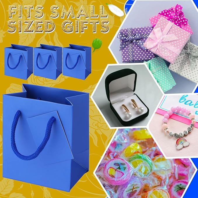 Sherr 100 Pack Mini Gift Bags Bulk, 4 x 2.75 x 4.5 Inches Paper Bags - Image 4