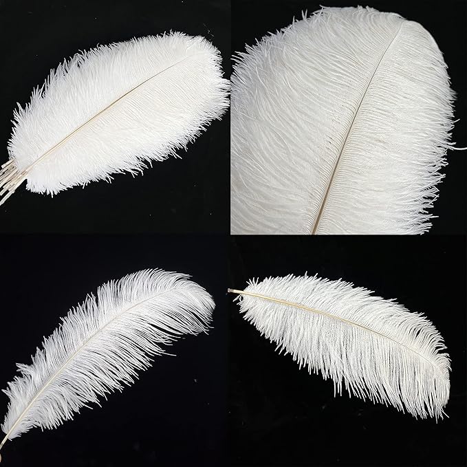 Happy Feather 16-18 inch White Ostrich Feathers Craft - Image 5