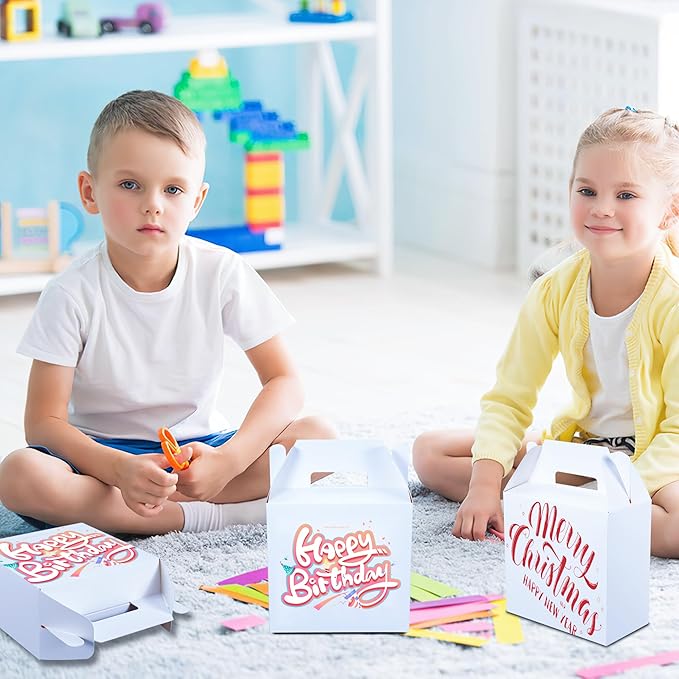 XAGLVV 24pcs White Gable Party Favor Boxes, 7 x 3.5 x 6.6 Inches, Kid Party - Image 5