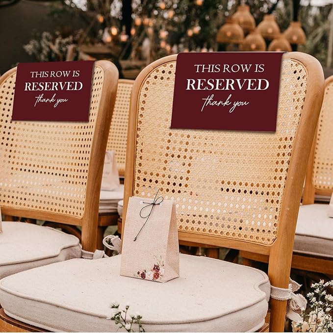 Reserved Seating Chair Signs, This Row Is Reserved Pew Cloths Seating - Image 5