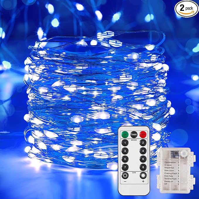 2 Pack 32.8 Ft. Battery Operated Outdoor String Lights by Ariceleo