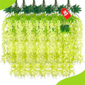 36 Pack Green Wisteria Hanging Flowers, 3.44 Ft Fake Hanging Flowers, by ZEBMOON