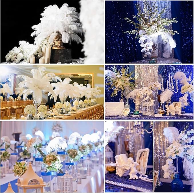 THARAHT 12PCS Ostrich Feathers Natural Bulk 16-18Inch - Image 6