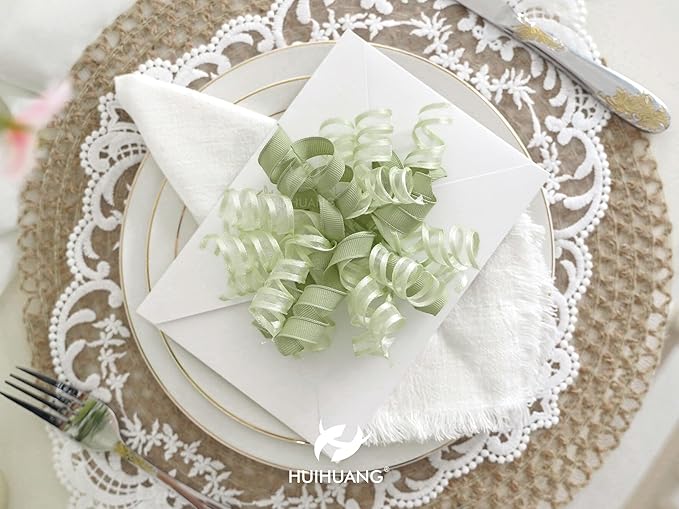HUIHUANG Green Bows for Gift Wrapping Sage Green Gift Bows 5 inch x 8 Counts - Image 9