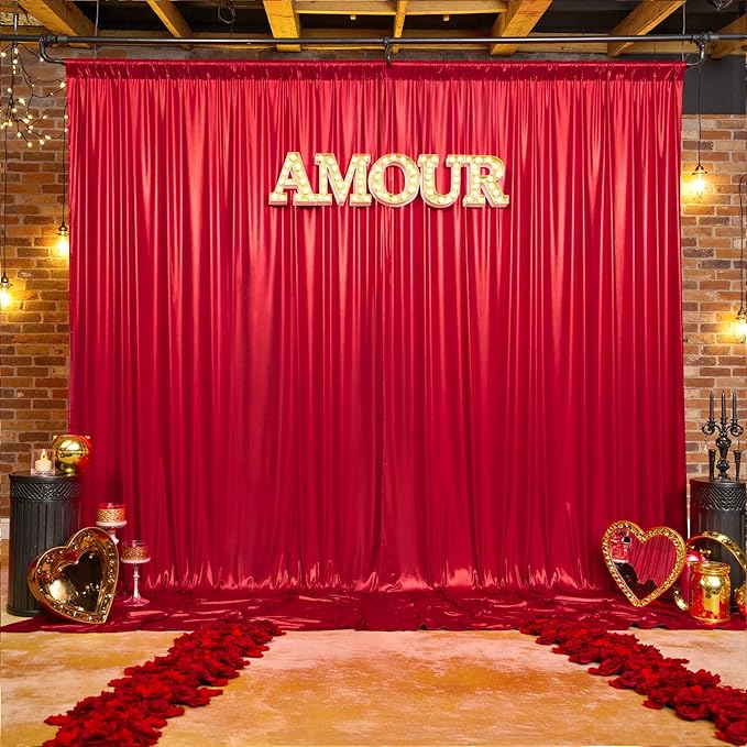 gogoparti 20x10FT Red Sequin Backdrop Curtain - Image 4