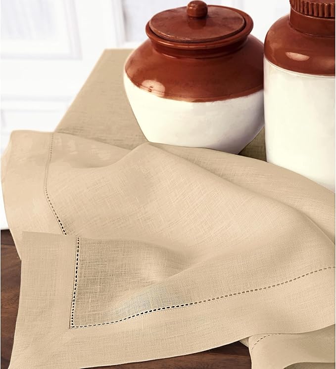 Solino Home Linen Beige Tablecloth 60 x 90 Inch - Image 3