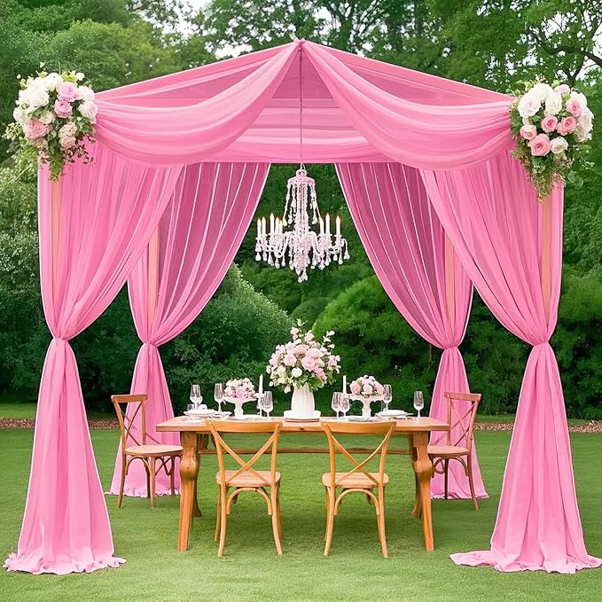 MODFUNS 4 Panels Pink Ceiling Drapes - Image 5