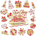 40th Anniversary Cruise Door Magnets Decorations Red Gold Happy 40th by Wayyogh
