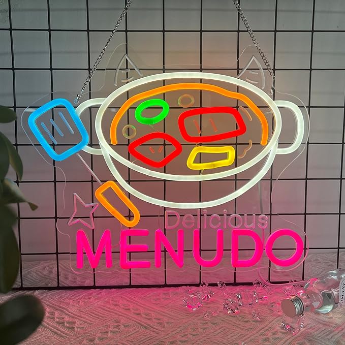 CNBEYOUNG Menudo Neon Sign, Neon Lights Hanging Wall Art Decoration - Image 7