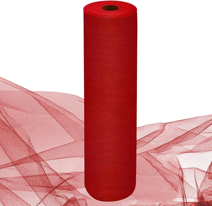 Red Tulle Fabric Rolls 54 Inch by 10 Yards Fabric Tulle Bolt by IONTACH