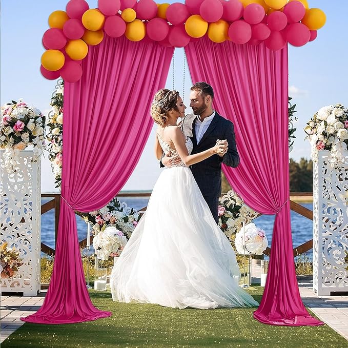 10 x 7 Feet Fuschia Backdrop Curtain - Image 4