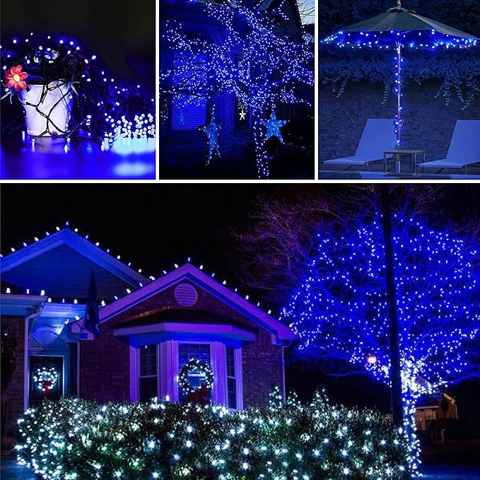 YEGUO 165ft 500 LED Blue Christmas Lights Outdoor Waterproof, 8 Modes Twinkle - Image 8