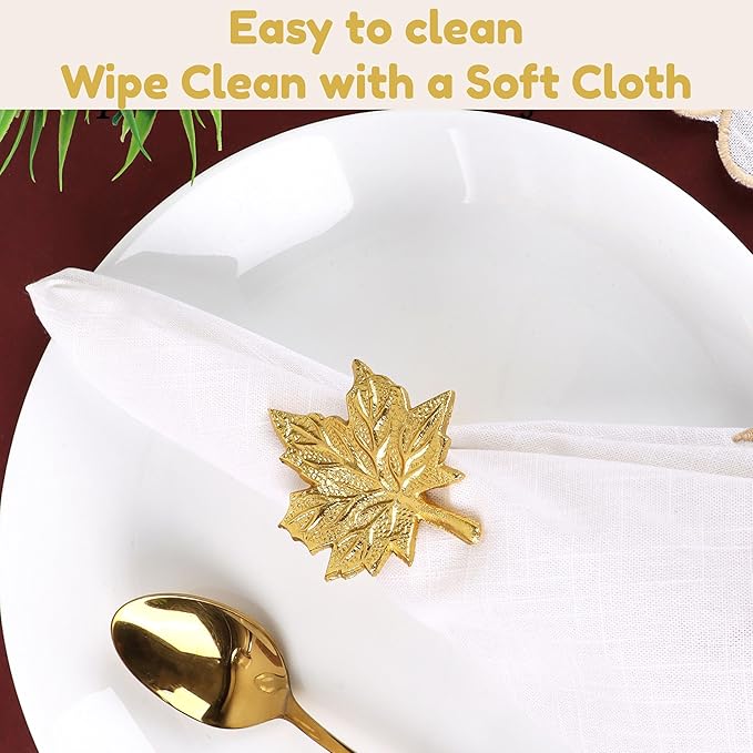 Set of 12 Maple Leaf Napkin Rings - Image 9