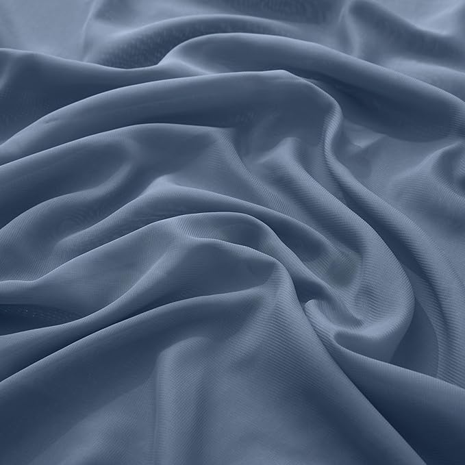 VACVELT Wedding Arch Draping Fabric Dusty Blue Chiffon, 1 Panel Sheer Drapes 30 - Image 5