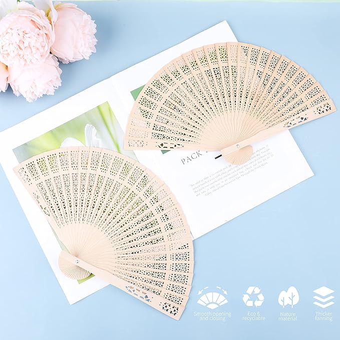 Durony 24 Piece Sandalwood Fans - Image 4