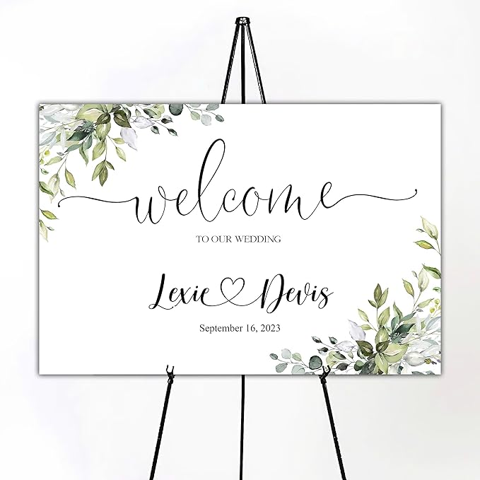 Wedding Welcome Sign, Personalized Custom Wedding Sign, Printed Wedding sign by Custom