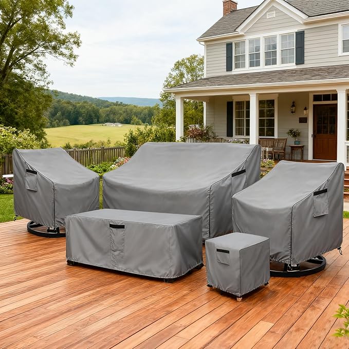 Outdoor Swivel Chair Cover 2 Pack, Outdoor Furniture Patio Chair Covers - Image 5