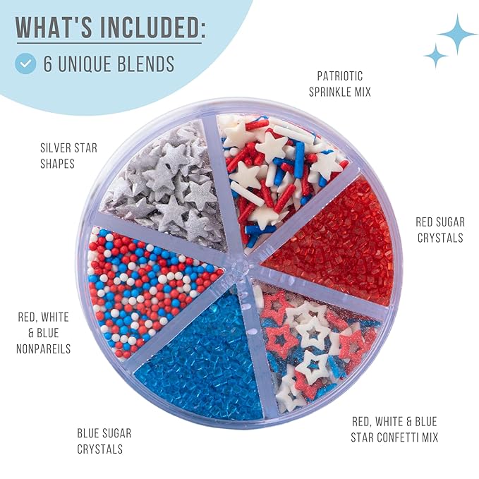 Sweets Indeed Sprinkles 6 Cell Edible Sprinkle Mix Jimmies Perfect - Image 2