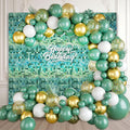 24PCS Light Green Shimmer Wall Backdrop, Laser Square Sequin Photo Backdrops by ZEBMOON