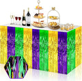3 Pack 29x108 Inch Gold Green Purple Foil Fringe Table Skirts Metallic Banner by Ferwzsr